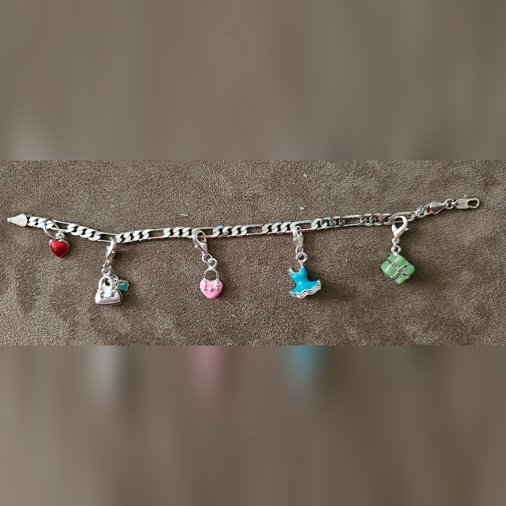 Charm Sliver Plated Homemade Bracelet